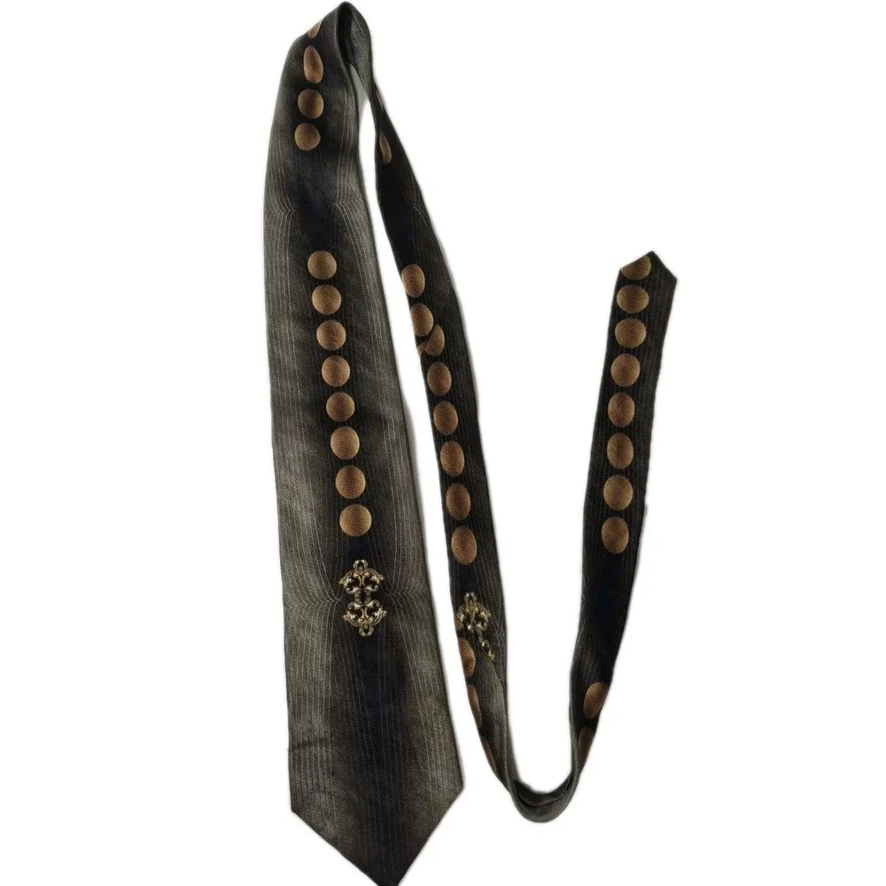 Enrico Capucci Art Deco Elegant Print Silk‎ Rome NY Men's Tie Handmade